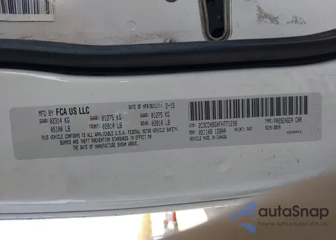 2015 Dodge Charger Se из США, поврежденный, VIN 2C3CDXBGXFH771238